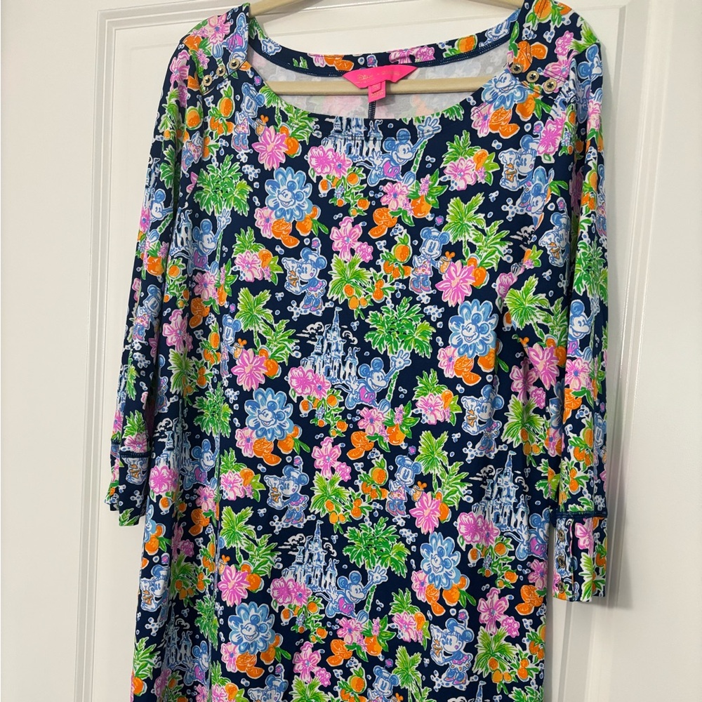 Lilly Pulitzer Disney XL Mickey Minnie Mouse  Sophie Dress Navy Floral